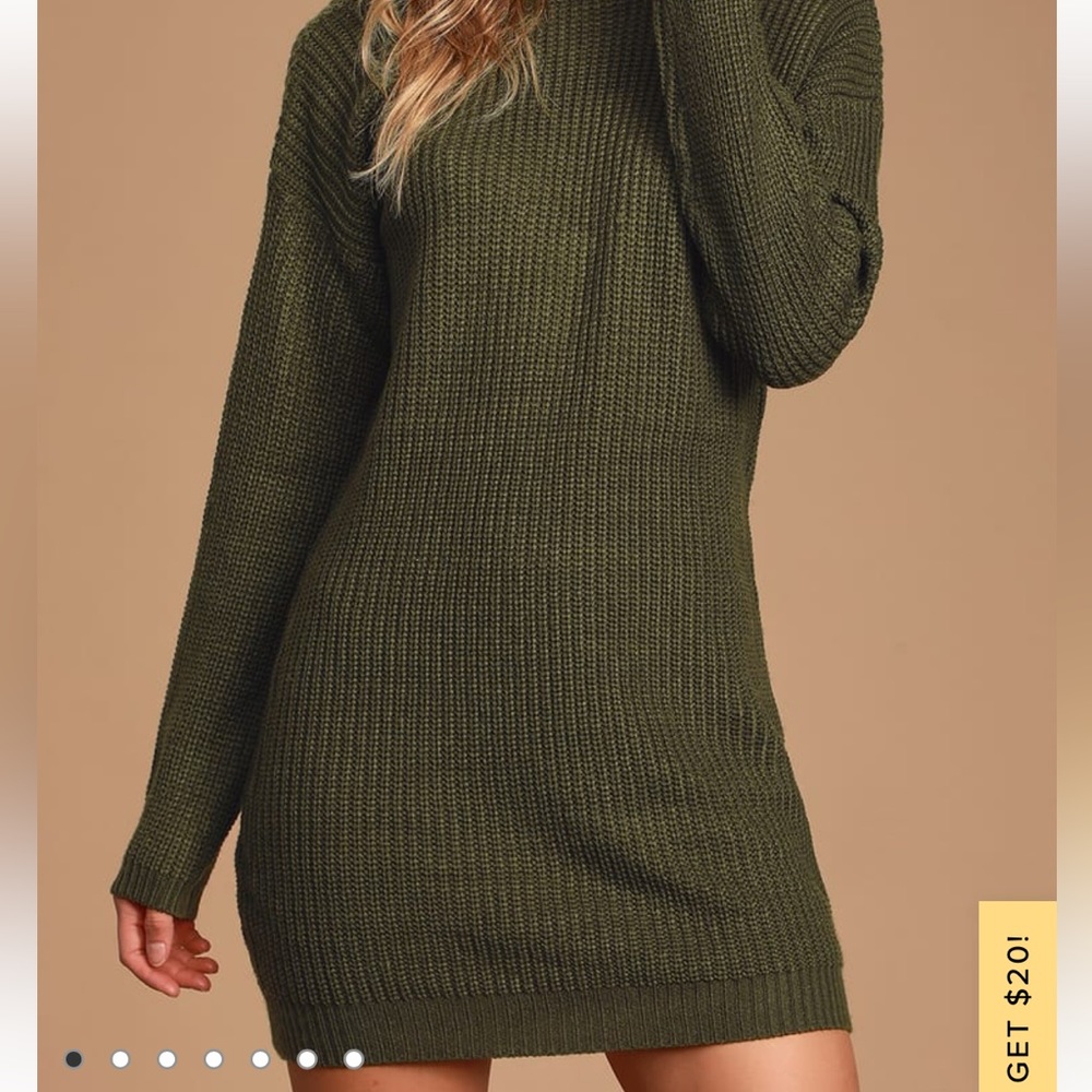 BRAND NEW - Forest Green Mini Sweater Dress